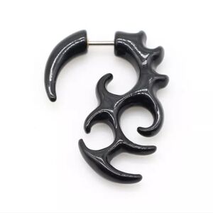 👂 Black Tattoo Faux Gauge Earrings
